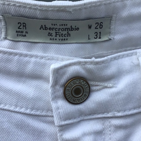 Abercrombie & Fitch White Denim Skinny Jeans Size 2/26 - Picture 4 of 9